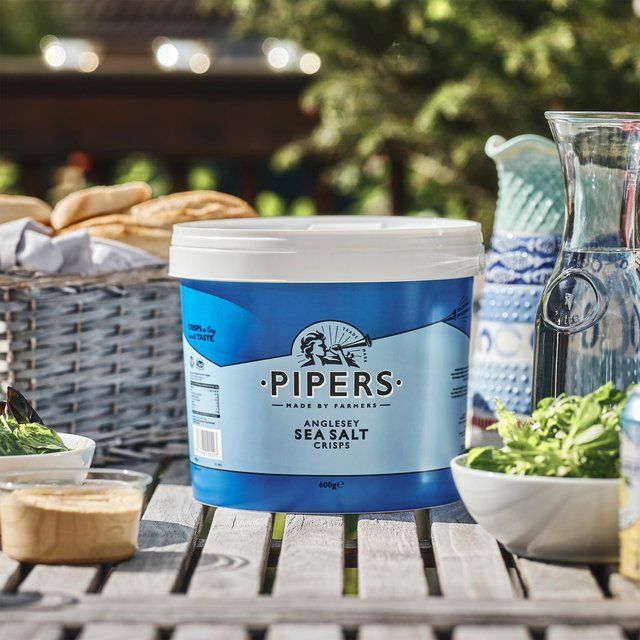 Pipers Anglesey Sea Salt Crisps Sharing Tub 600g