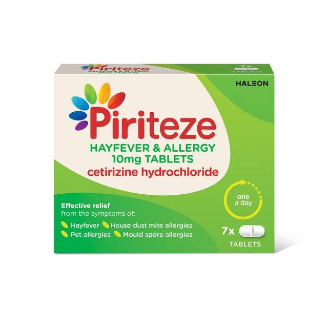 Piriteze Hayfever & Allergy Relief Antihistamine Cetirizine 7 per pack