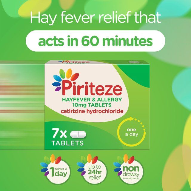 Piriteze Hayfever & Allergy Relief Antihistamine Cetirizine Tablets 30 per pack
