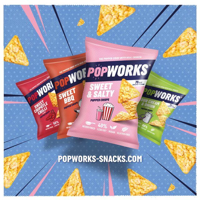 PopWorks Sour Cream & Onion Popped Crisps Sharing Bag 85g