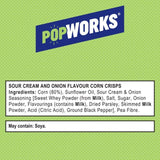 PopWorks Sour Cream & Onion Popped Crisps Sharing Bag 85g
