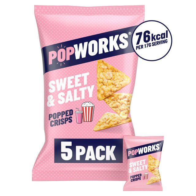 Popworks Sweet & Salty Multipack Popped Crisps   5 per pack