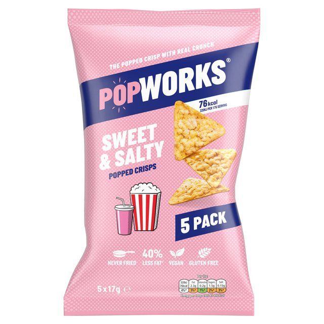 Popworks Sweet & Salty Multipack Popped Crisps   5 per pack