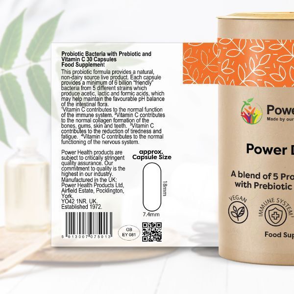 Power Health Dophilus Probiotic/Prebiotic/Vit C Caps 30s