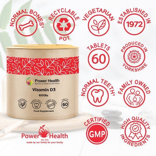 Power Health Vitamin D3 600iu Tabs - 60s