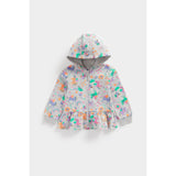 Printed Zip-Up Peplum Hoody