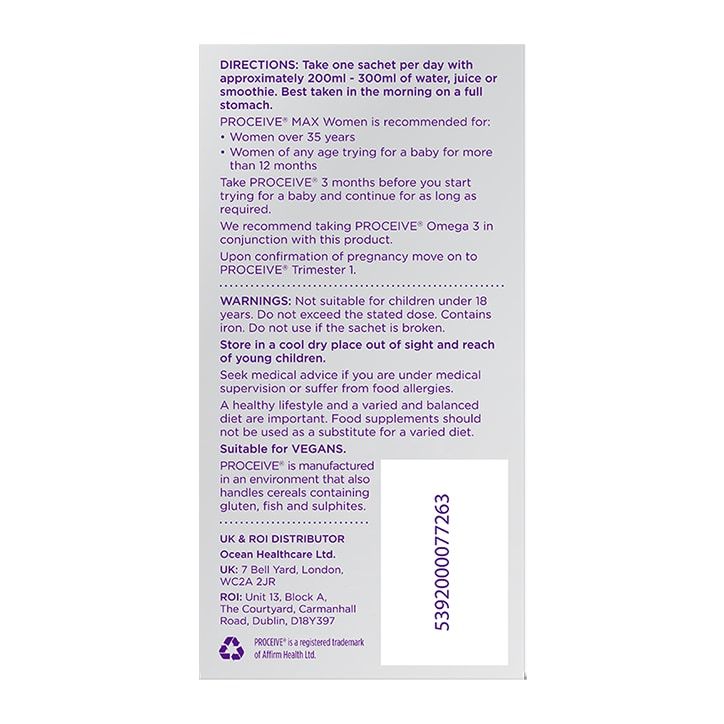 Proceive Max Women Advanced Fertility Supplement 30 Sachets