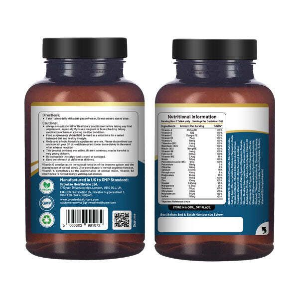 Prowise A-Z Multivitamins & Minerals l 365 Vegan Tablets