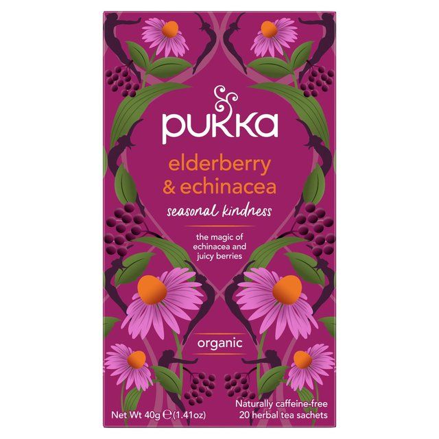 Pukka Tea Herbs Elderberry & Echinacea with Elderflower Tea Bags 20 per pack
