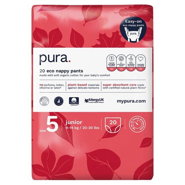 Pura High Performance Eco Nappy Pants Size 5 (9-14kg) 20 per pack