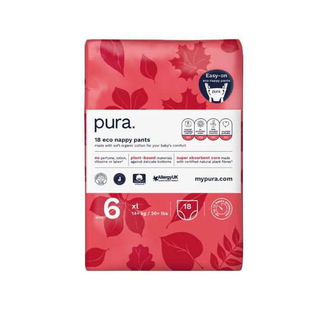Pura High Performance Eco Nappy Pants Size 6 (14kg+) 18 per pack