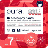 Pura High Performance Eco Nappy Pants Size 7 (17+ kg) Mega Pack 6 x 16 per pack