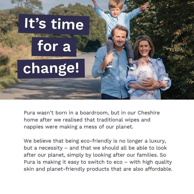 Pura Plastic Free Baby Wipes 12 x 60pk 12 x 60 per pack