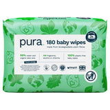 Pura Plastic Free Baby Wipes 3x60pk 180 per pack