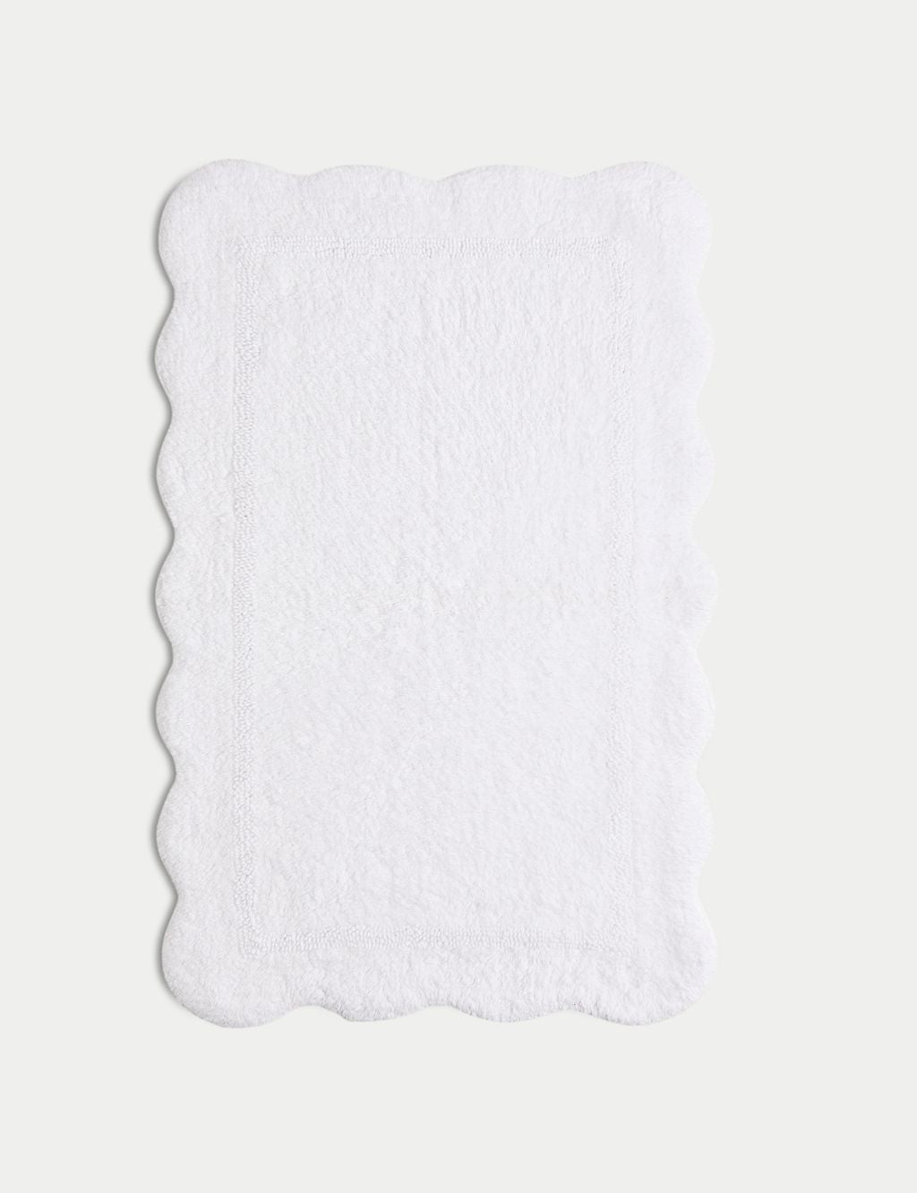 Pure Cotton Scalloped Bath Mat