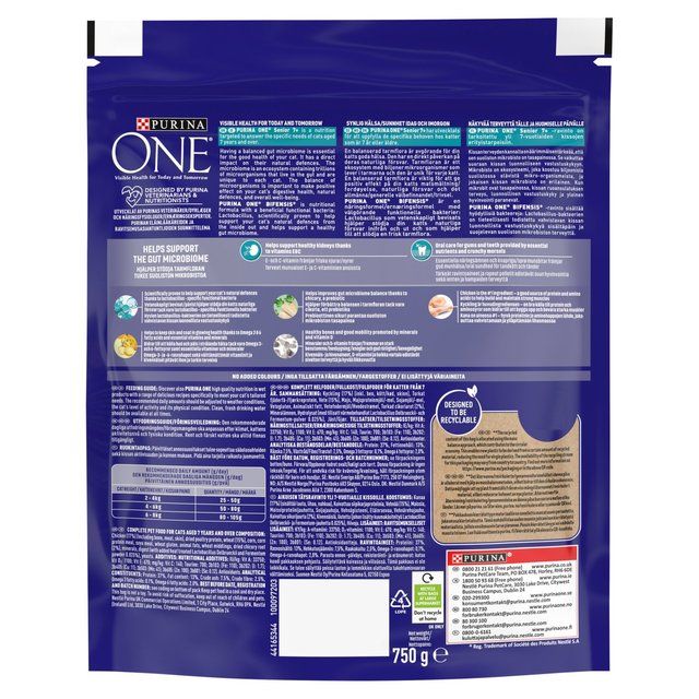 Purina One Senior 7+ Chicken Dry Cat Food 750g