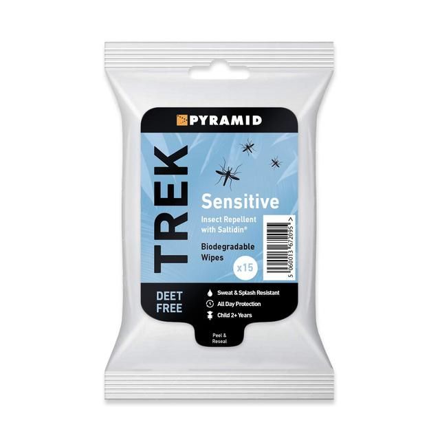 Pyramid Trek Sensitive Biodegradable Insect Repellent Wipes 15 per pack