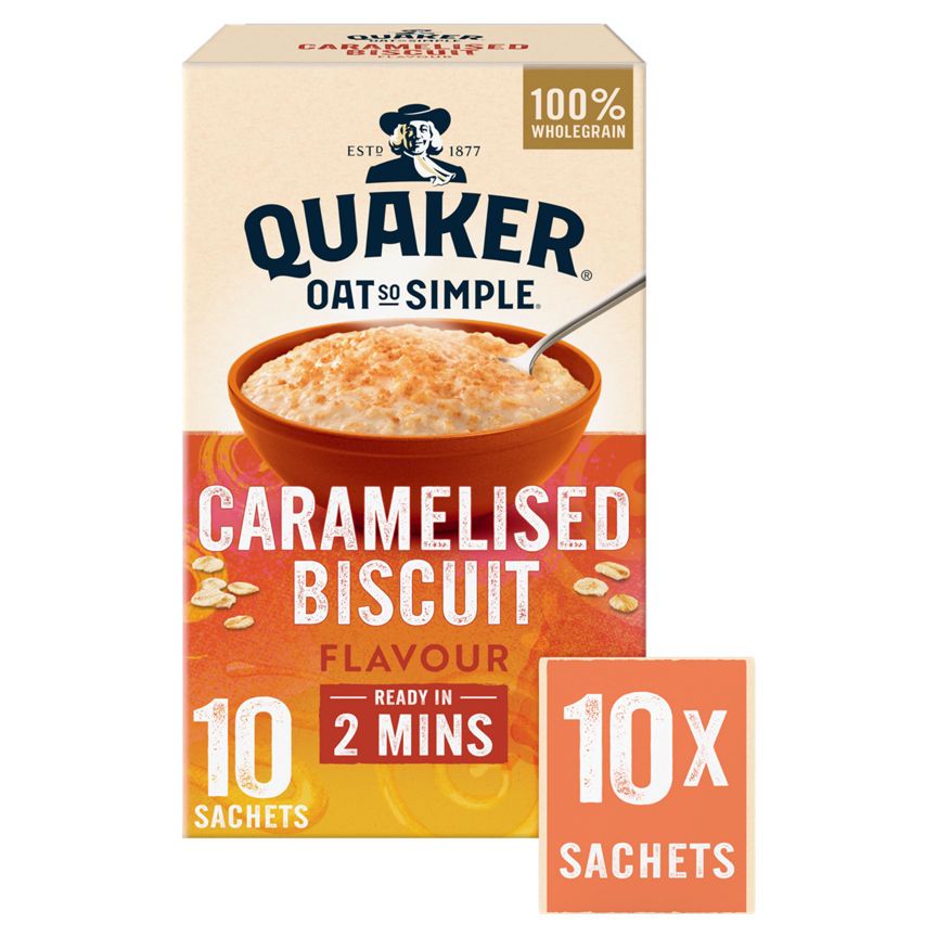 Quaker Caramelised Biscuit Porridge Sachets 10 x 33.4g