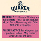 Quaker Oat So Simple Strawberry Raspberry & Cranberry Sachets Cereal 10 per pack