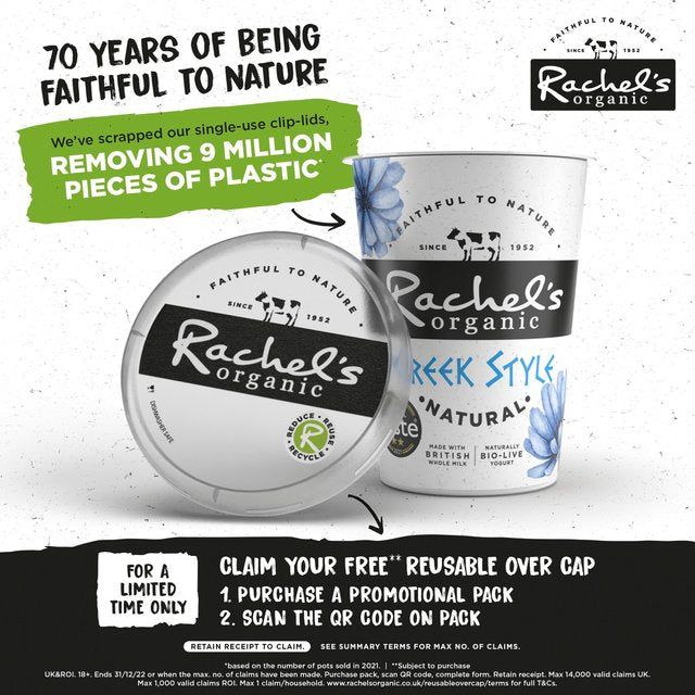 Rachel's Organic Stirred Greek Style Natural Yoghurt 450g