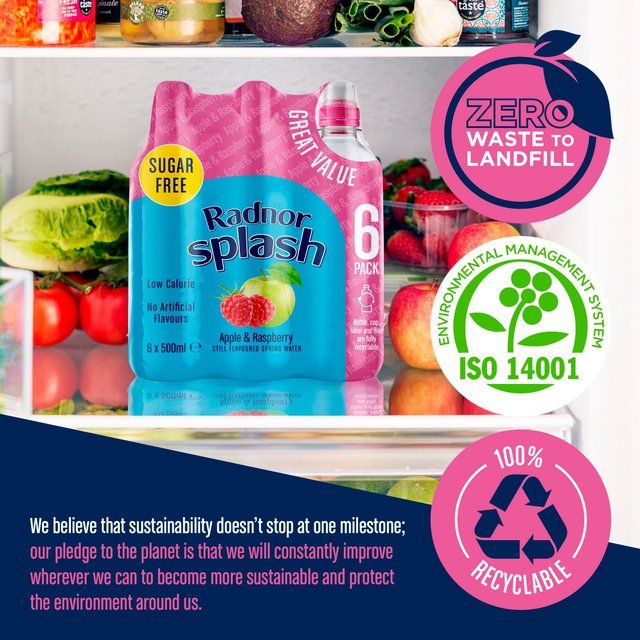 Radnor Splash Apple & Raspberry Flavoured Water 6 x 500ml