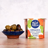Real Olive Co. Organic Mixed Pitted Olives with Moroccan Flavours 150g
