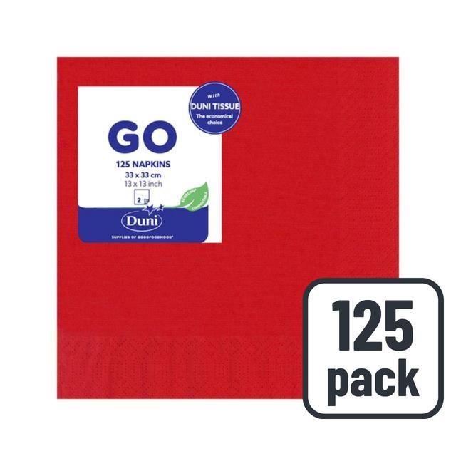 Red Compostable 2 Ply Paper Napkins   125 per pack