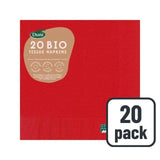 Red Compostable 3 Ply Paper Napkins   20 per pack