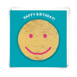Redback Cards Happy Birthday Greeting Card with Smiley Seqin Face