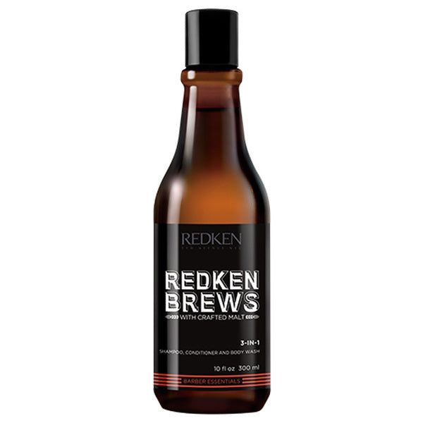 Redken Brews 3-in-1 Shampoo, Conditioner & Body Wash 300ml