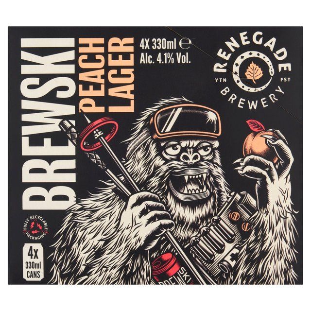Renegade Brewski Peach Lager   4 x 330ml