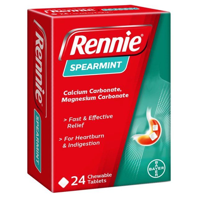 Rennie Spearmint Heartburn & Indigestion Relief Tablets 24 per pack