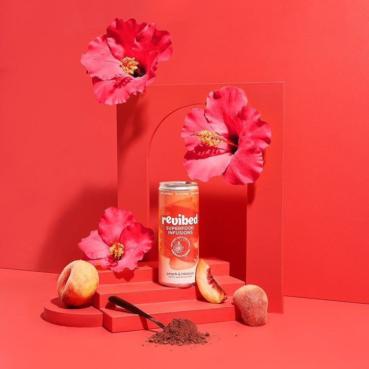 Revibed Superfood Infusions Energise (Peach & Hibiscus) Sparkling Water 250ml