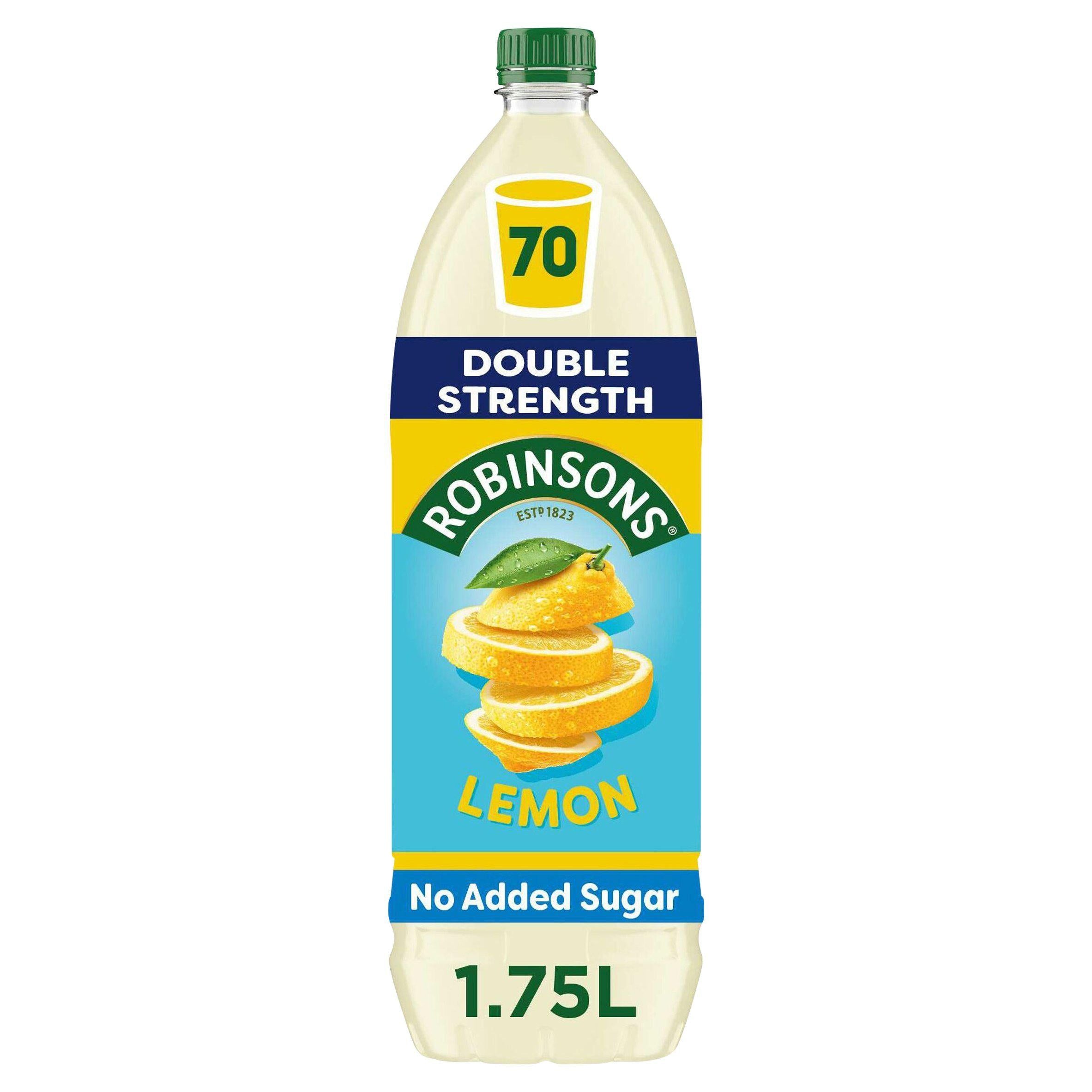 Robinsons Double Strength Lemon No Added Sugar Fruit Squash 1.75L