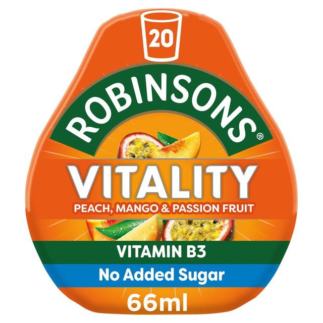 Robinsons Mini Vitality Peach Mango & Passion Fruit No Added Sugar Squash 66ml