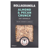 Rollagranola Almond Pecan Crunch Oat Granola Vegan 2% Sugar Gluten Free 400g
