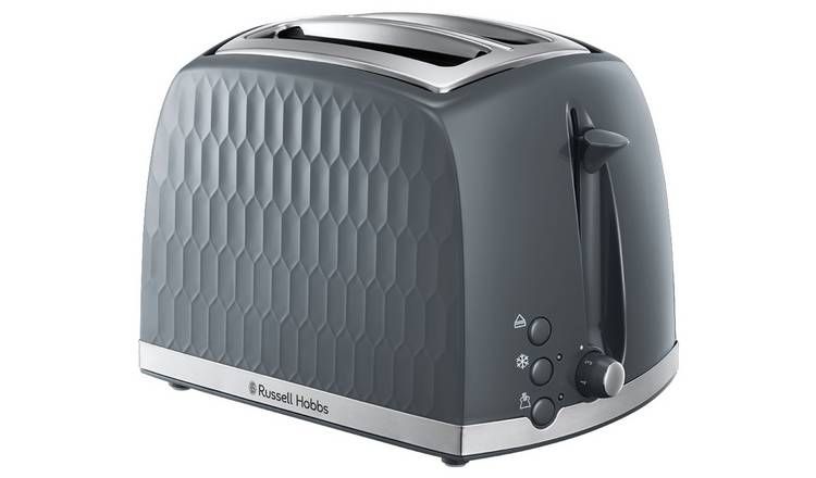 Russell Hobbs Honeycomb 2 Slice Grey Plastic Toaster 26063