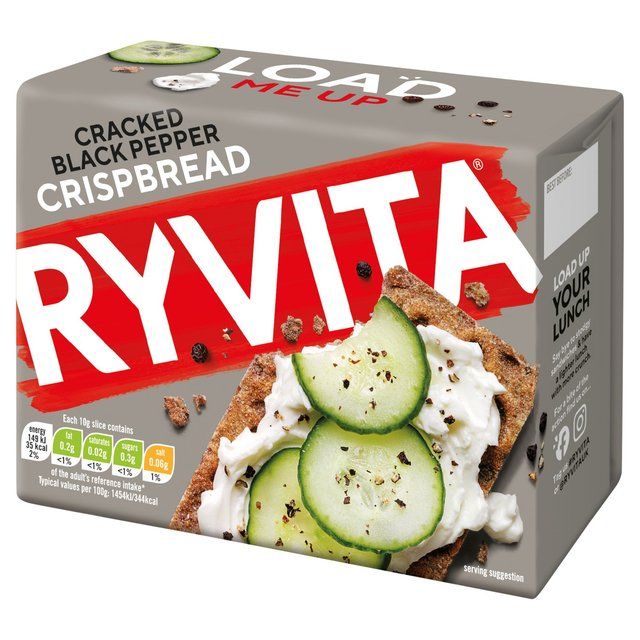 Ryvita Crispbread Cracked Black Pepper Crackers 200g