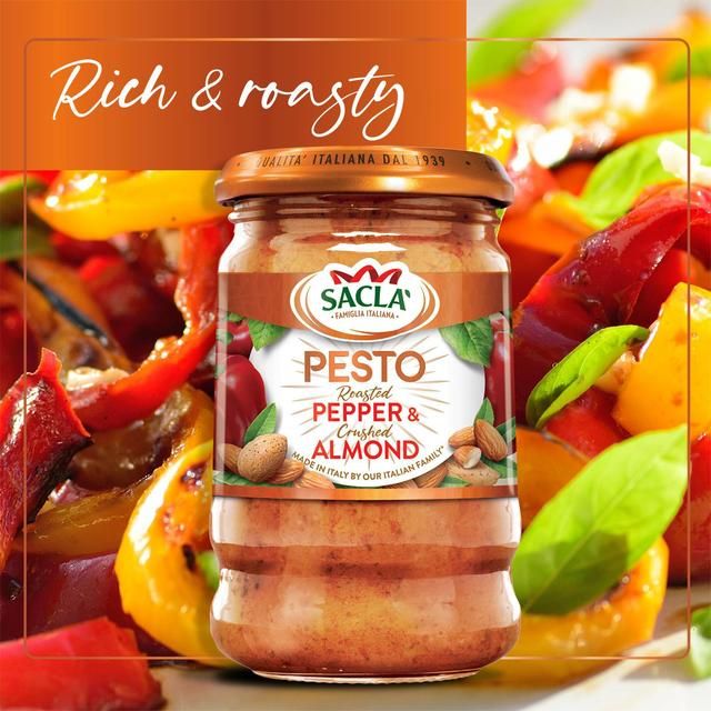 Sacla' Roasted Pepper & Crushed Almond Pesto 190g