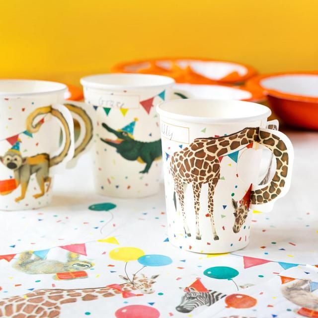Safari Animal Paper Cups 8 per pack