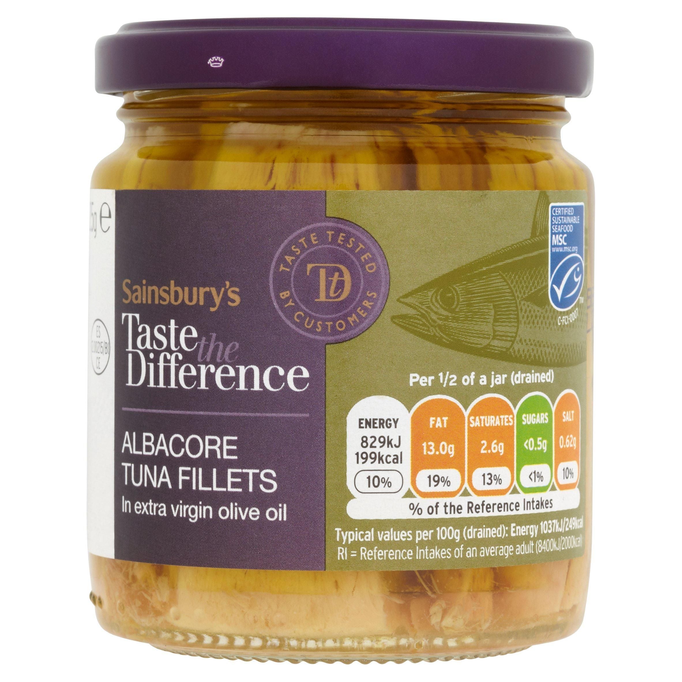 Sainsbury's Albacore Tuna in Extra Virgin Olive Oil, Taste the Difference 220g