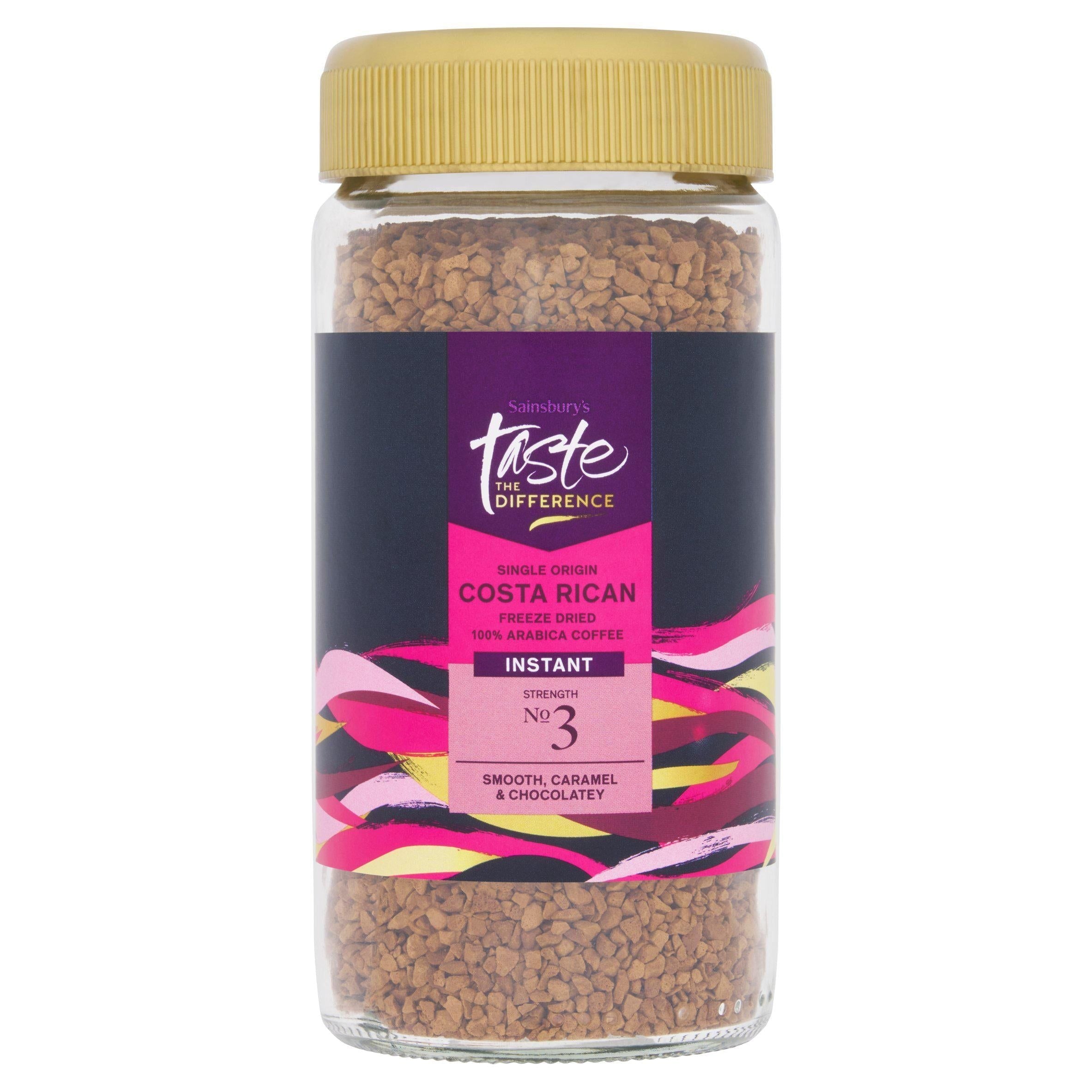 Sainsbury's Costa Rican Freeze Dried Instant Coffee, Taste the Difference 100g