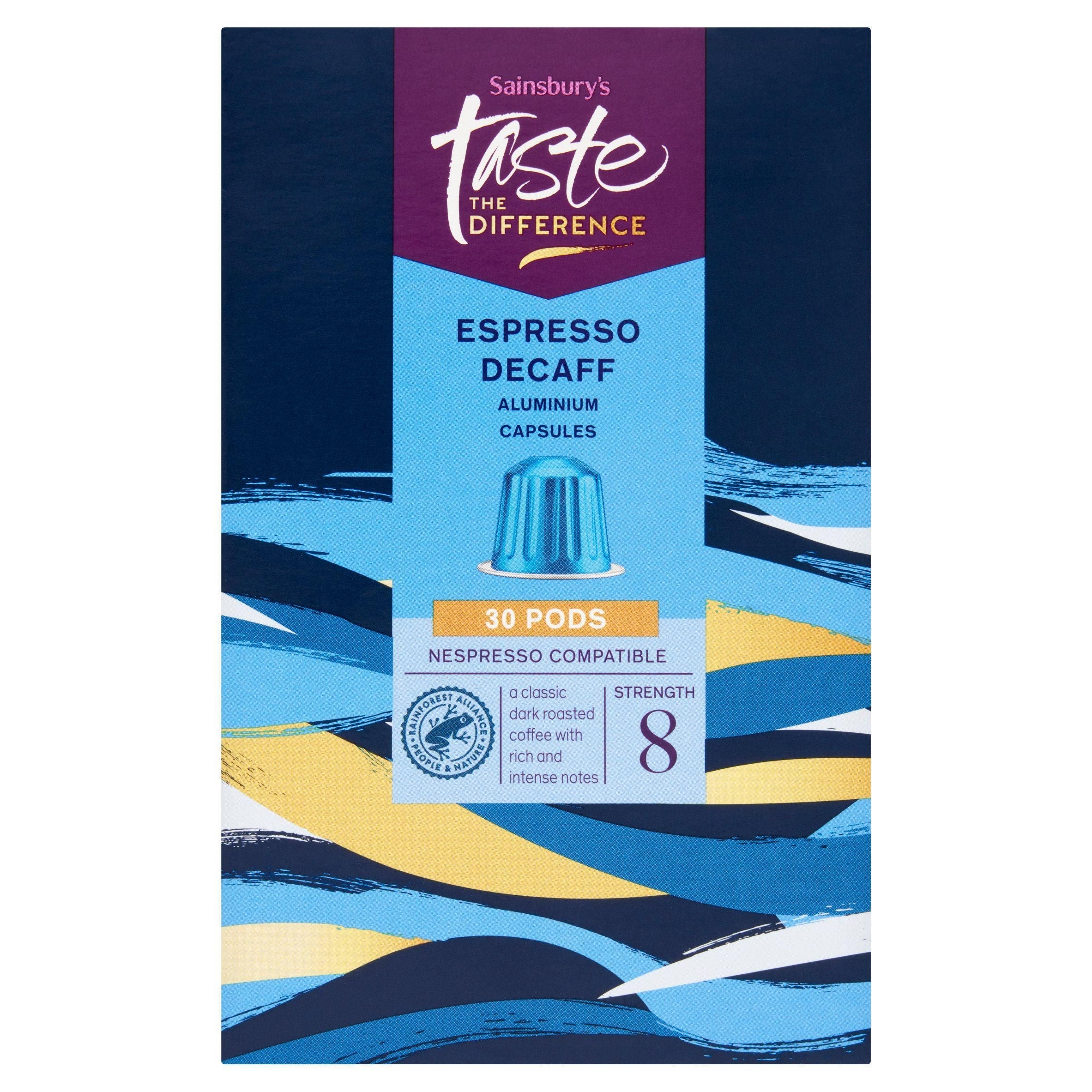 Sainsbury's Espresso Decaff Pods, Taste the Difference x30 156g