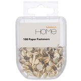 Sainsbury's Home Paper Fasteners Gold Finish 100pk
