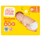 Sainsbury's Little Ones Newborn Super Soft Nappies Size 1, 2kg-5kg 4-11lb x26