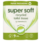 Sainsbury's Super Soft Toilet Tissues, Recycled x9 Rolls