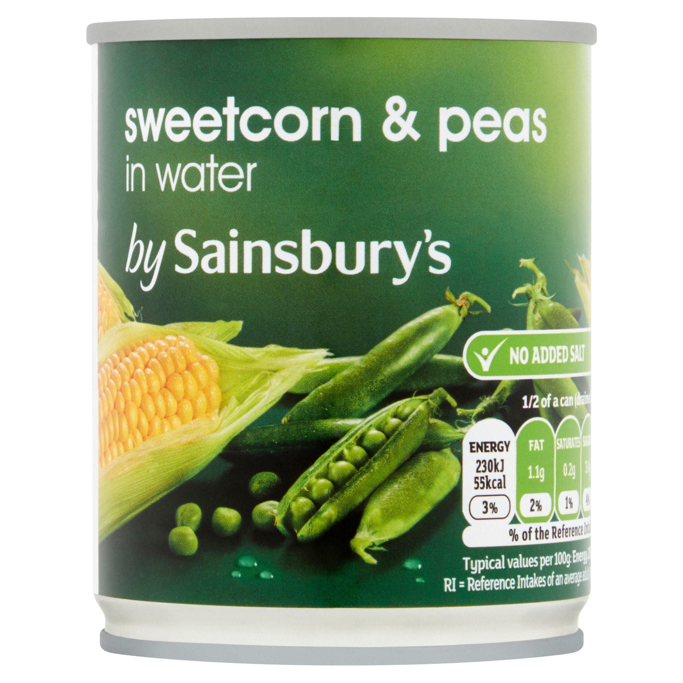 Sainsbury's Sweetcorn & Peas in Water 198g