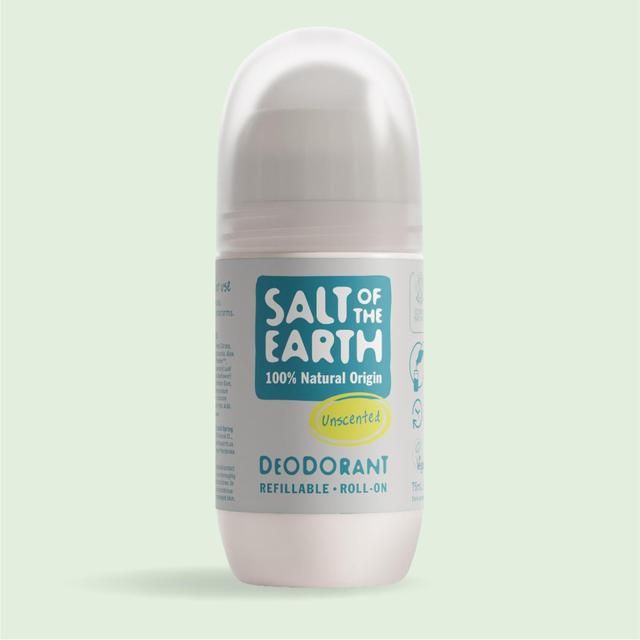 Salt of the Earth Unscented Natural Deodorant Refillable Roll-on 75ml