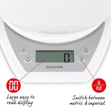 Salter Digital Kitchen Scales with Dual Pour Mixing Bowl White