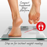 Salter Toughened Glass Compact Electronic Bathroom Scale - Silver